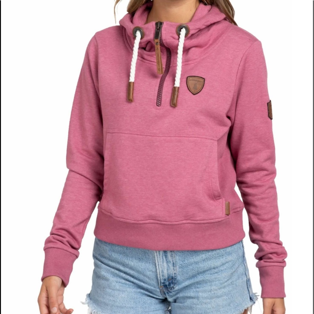 Wanakome Women's Noella Terry 1/2 Zip Cropped Hoodie XXL